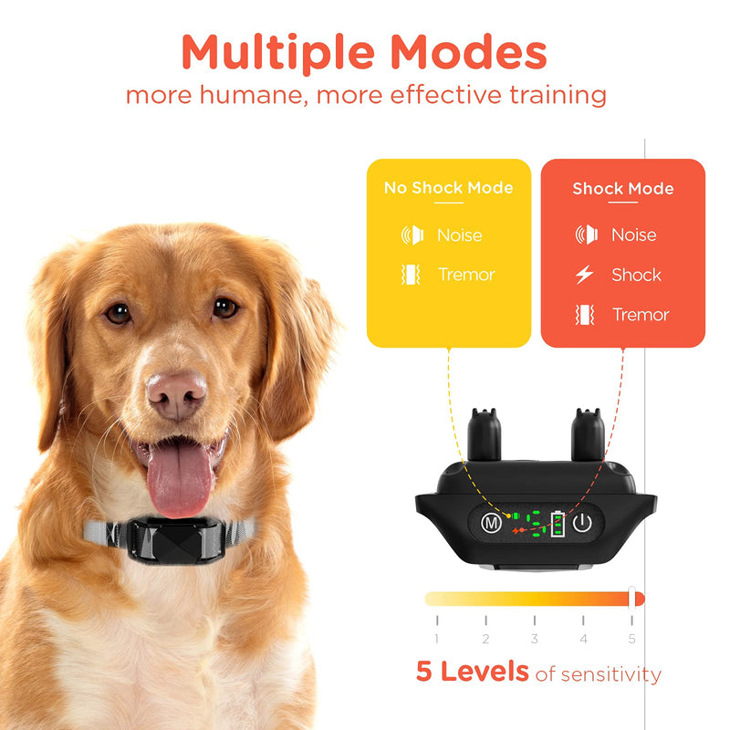 FunniPets Dog Bark Collar, Upgraded Safe Anti Barking Collar with Beep, Vibration, Shock, Rechargeable and Waterproof No Bark Collar for Small Medium Large Dogs - PawsPlanet Australia