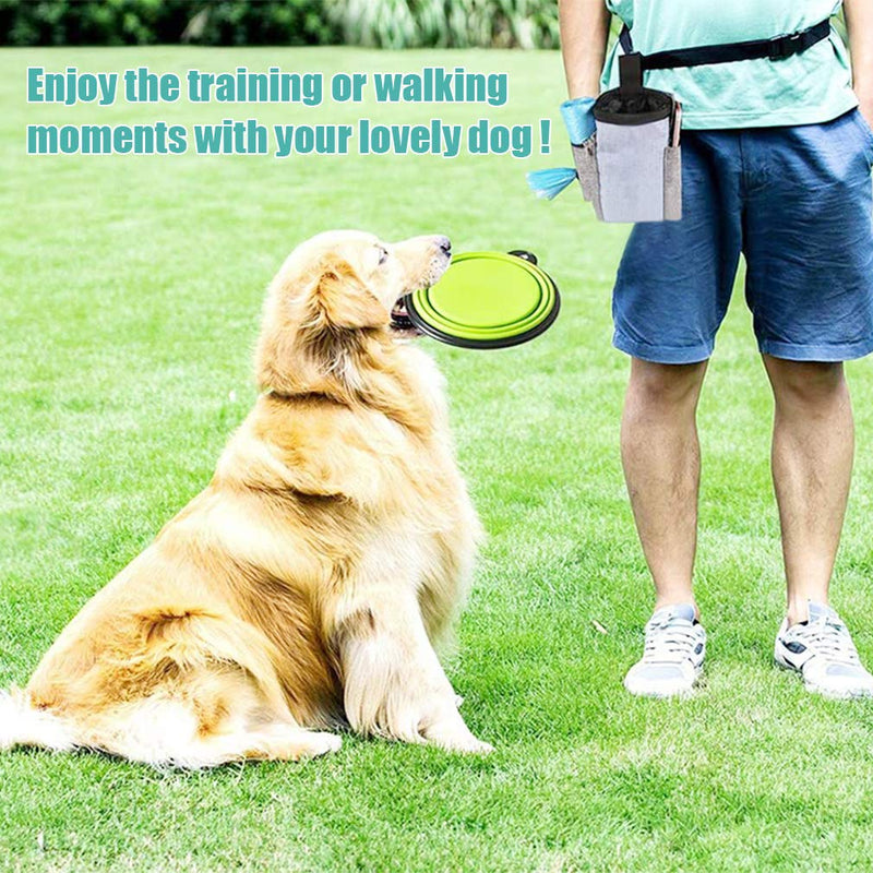 minghaoyuan Dog Treat Pouch Bag, Portable Pet Training Pouch Hands-Free with Adjustable Waistband, Dog Food Storage Bag for Walking Travelling Hiking or Outdoor Use (Blue) Blue - PawsPlanet Australia