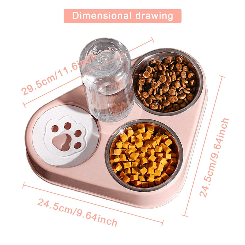 Automatic cat Food Dispenser, Three-in-one cat bowl, Automatic Feeder Bowls for cat/Dog, Flat cat Bowls Water and Food Bowls Set Served with cat Food Spoon Automatic Feeder Bowl - PawsPlanet Australia