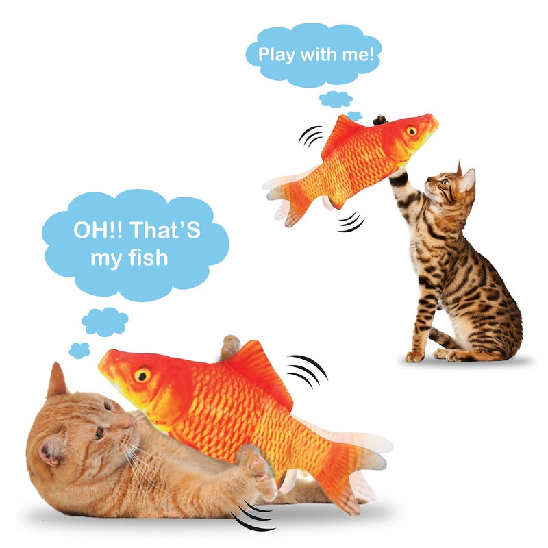 [Australia] - NACRL 10" Electric Flopping Cat Kicker Fish Toy, Realistic Moving Fish, Wiggle Fish Catnip Toys, Motion Kitten Interactive Toys, Fun Toy for Cat Exercise 