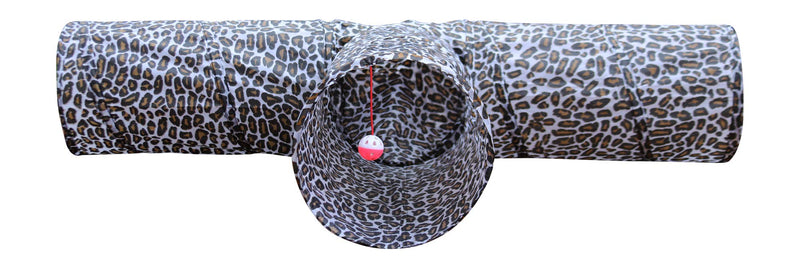 Feline Ruff Premium 3 Way Cat Tunnel. Extra Large 12 Inch Diameter and Extra Long. A Big Collapsible Play Toy. Wide Pet Tunnel Tube for Other Pets Too! Animal Print - PawsPlanet Australia