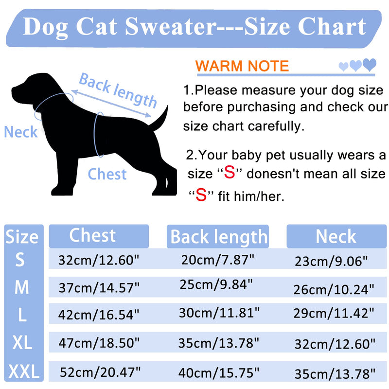 ABRRLO Dog Jumpers Pet Sweater Winter Knitted Pullover Clothes Warm Knitwear Boys Girls Puppy Cat Sweatshirt Coat Apparel (Light blue,S) Small Light blue - PawsPlanet Australia