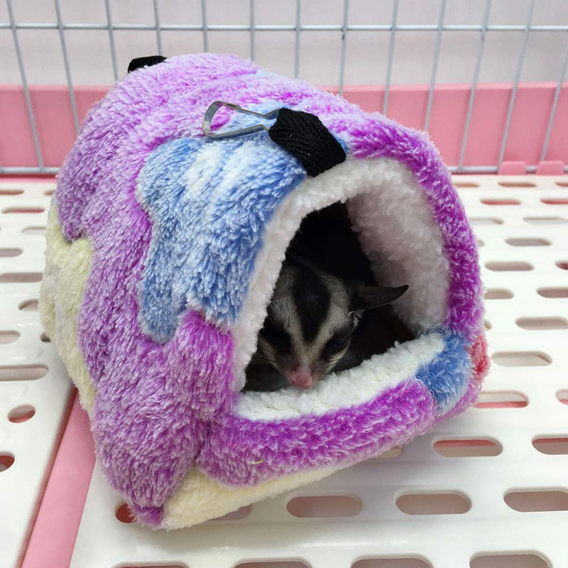 Warm Hamster Bed with Mat for Small Animal Pet, Mini Rat Hamster Plush House Bed Hut Nest Bed Mini House Cave Bed Cozy House Hideout(S) - PawsPlanet Australia