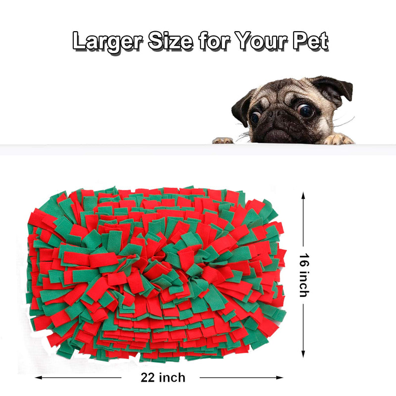 YINXUE Pet Snuffle Mat Durable Washable Dog Cat Slow Feeding Mat (22" x 16") Anti Slip Puzzle Blanket for Distracting Smell Training Foraging Green-Red - PawsPlanet Australia