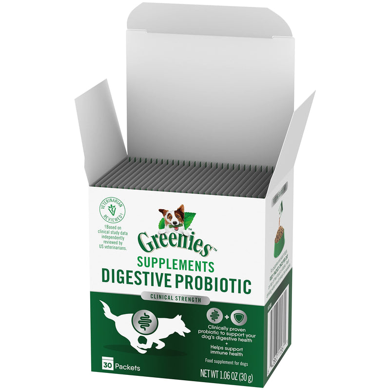 Greenies Digestive Probiotic Supplement Powder for Dogs, 30 Count - PawsPlanet Australia