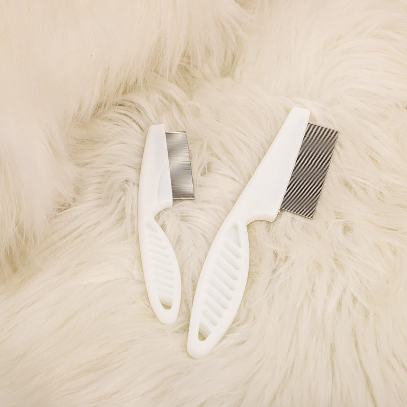 Pack of 2 Flea Comb Animals for Dogs and Cats, 2 Sizes Multifunctional Grooming Comb Dog Cat Hair Combs Made of Metal Flea Lice Comb for Cats Dogs Rabbits - PawsPlanet Australia