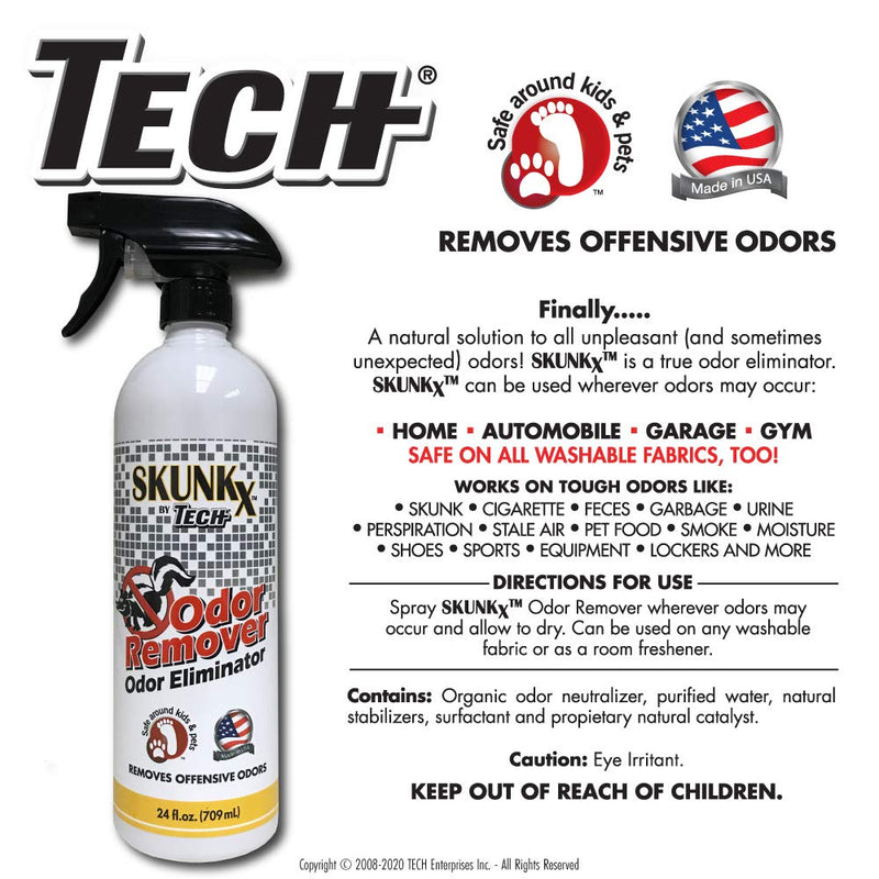 [Australia] - TECH Skunk-X Odor Eliminator Spray - Instant Odor Remover for Washable Fabrics and Indoor Spaces (24 Oz) 