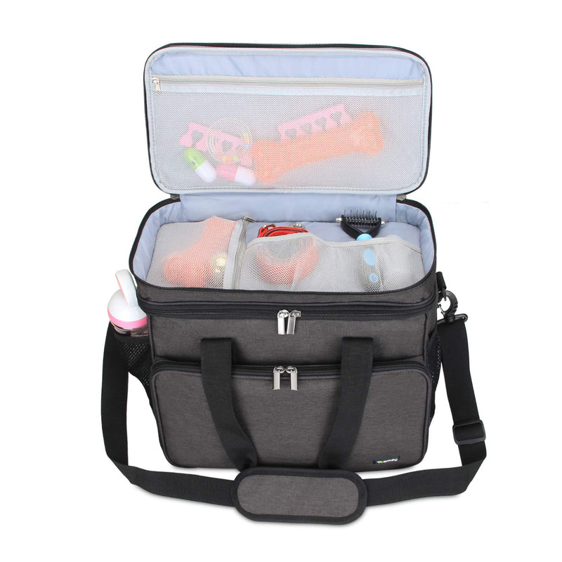 Teamoy Travel Bag for Dog Gear, Dog Travel Bag for Carrying Pet Food, Treats, Toys and Other Essentials, Ideal for Travel, Camping or Day Trips (Small, Black) Small - PawsPlanet Australia