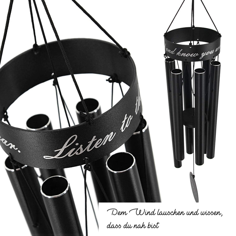 Astarin Pet Memorial Wind Chimes Outdoor,30 Inches Paw Print Sympathy Wind Chimes, Dog Memorial Gifts for Someone Who Loses Loved Pet, Dog Bereavement Gifts for Home,Garden,Patio. 30" Black - PawsPlanet Australia
