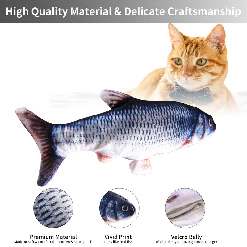 [Australia] - Geternal Simulation Electric Doll Fish Realistic Plush Wagging Fish Cat Interactive Toy Catnip Toys USB Charging Pets Chew Bite Supplies #1 