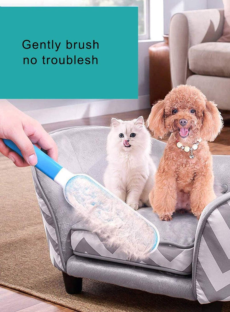 Uotyle Pet Hair Remover Brush With Self Cleaning Base, Improved Handle, Efficient Cat Fur Removal Tool with Double Sides for Pet Hair, Clothes and Furniture - PawsPlanet Australia