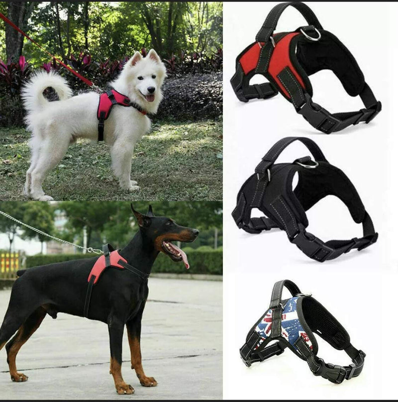 Reflective Padded No Pull Lightweight Safety Locking Dog Puppy Harness S/M/L (solid red, large) solid red - PawsPlanet Australia