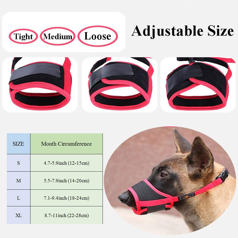 [Australia] - YIEN Dog Muzzle with Soft Mesh Design Adjustable Strap Breathable Dog Mouth Cover Anti Biting Barking Chewing for Small Medium Large Dogs S Rose red 