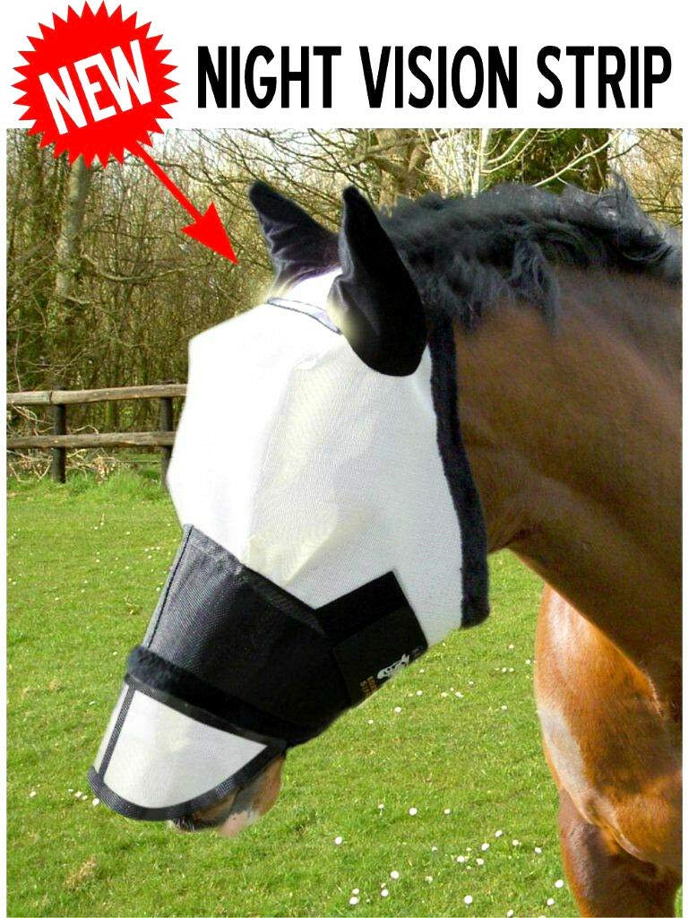 Gee Tac Fly Mask Heavy Duty Eye Clearance White Reflects UV Sun Light - FULL - PawsPlanet Australia