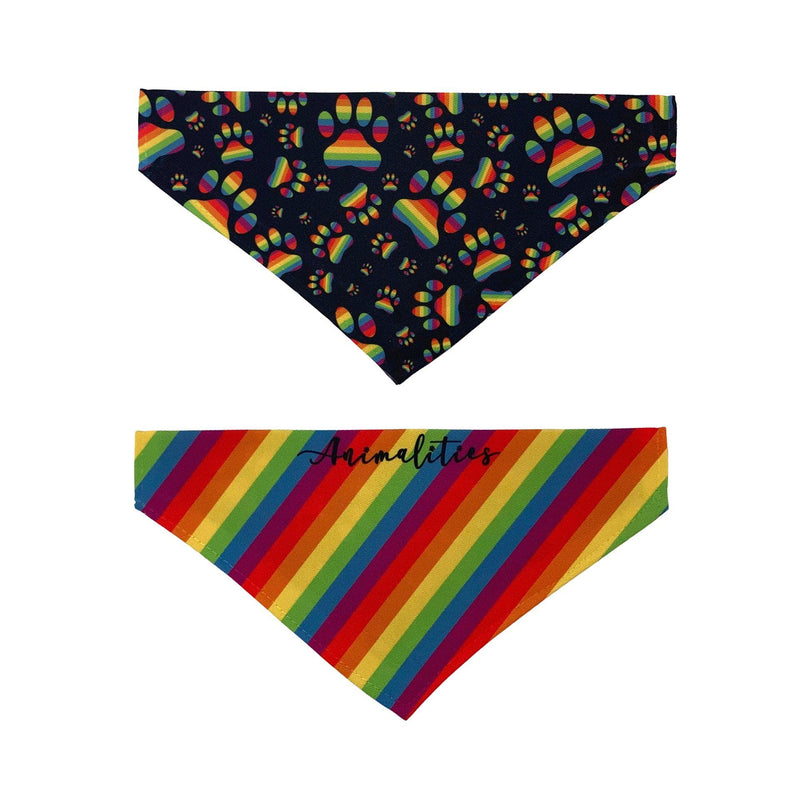 Pride LGBTQ Rainbow Flag Double Sided Slip-On Pet Bandana for Dogs, Cats and Rabbits Pride Flag S - PawsPlanet Australia