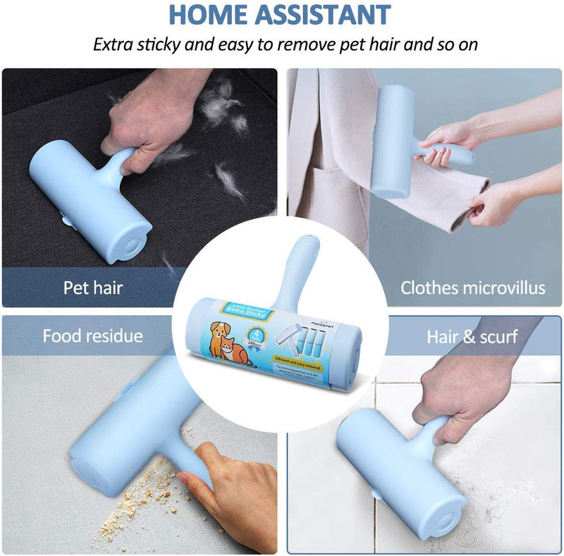 [Australia] - FOCUSPET Lint Roller for Pet Hair, Extra Large Hair Remover for Furniture, Clothes, Laundry Extra Sticky Supersize 6.3 inches Lint Removal Total 240 Sheets (1 Lint Roller + 3 Refills) 