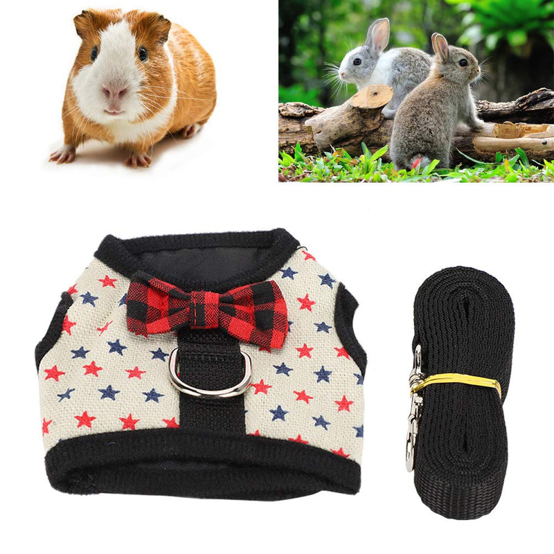 Cikonielf Rabbit Harness Small Animal Harness Hamster Harness Small Animal Outdoor Walking Harness Small Pet Harness and Leash for Rabbits Hamsters Guinea Pigs (M) M - PawsPlanet Australia