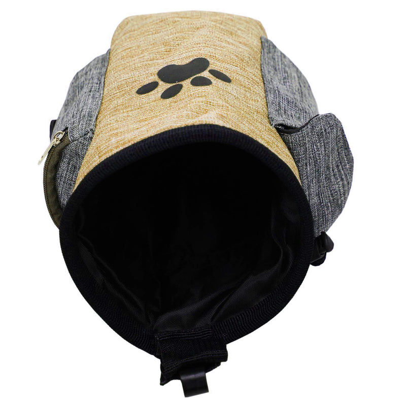 [Australia] - Dog Treat Pouch, Dog Treat Bag for Training Small to Large Dogs, Easily Carries Pet Toys, Kibble, Treats, Built-in Poop Bag Dispenser - Brown 