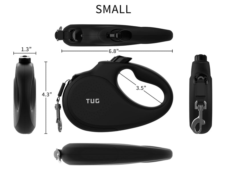 [Australia] - TUG 360° Tangle-Free Black Retractable Dog Leash Small 