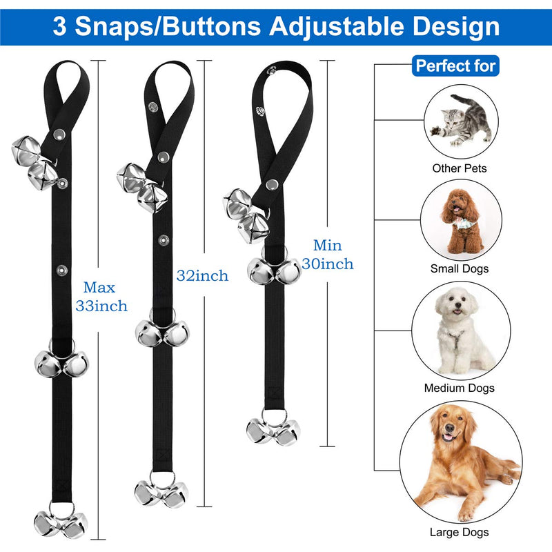 Kytely 2 Pack Dog Doorbells Adjustable Dog Bell, Puppy Bells Potty Training Bells with 2 Dog Training Clickers and One Collapsible Dog Bowl for Door Knob, Dog Training, Housebreaking Style 2 - PawsPlanet Australia