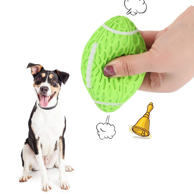 Canghai Dogs Chew Toy Ball, Durable and Tough Squeaky Dog Toys Rubber Rugby Ball Toys for Aggressive Chewers, Training Ball for Dogs - PawsPlanet Australia