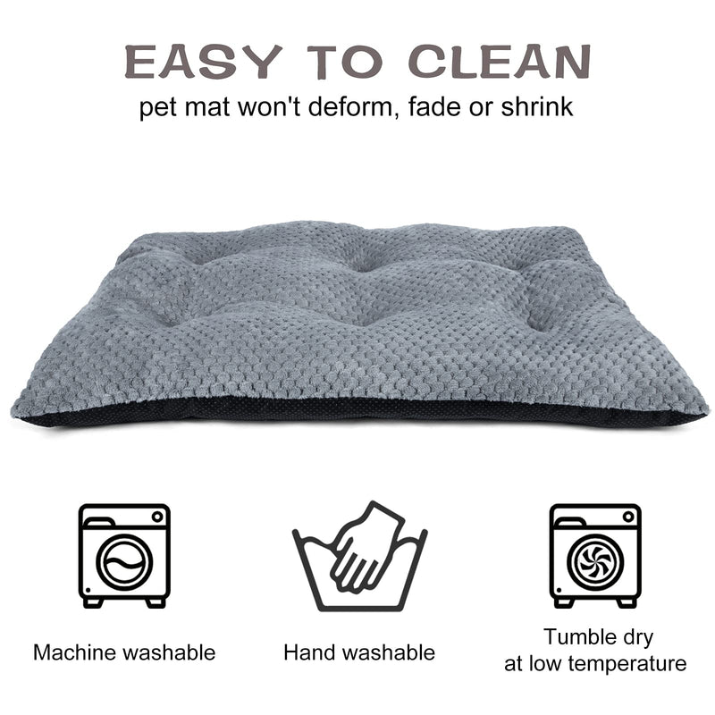 INVENHO Dog Crate Bed Pad Dog Beds for Small Medium Large Dogs Pet Bed Pad for Kennels Washable Ultra Soft Non-Slip Bottom Dog Mat Bed Cat Beds Mattress Kennel Beds (Grey, 23") 23×18 inch - PawsPlanet Australia