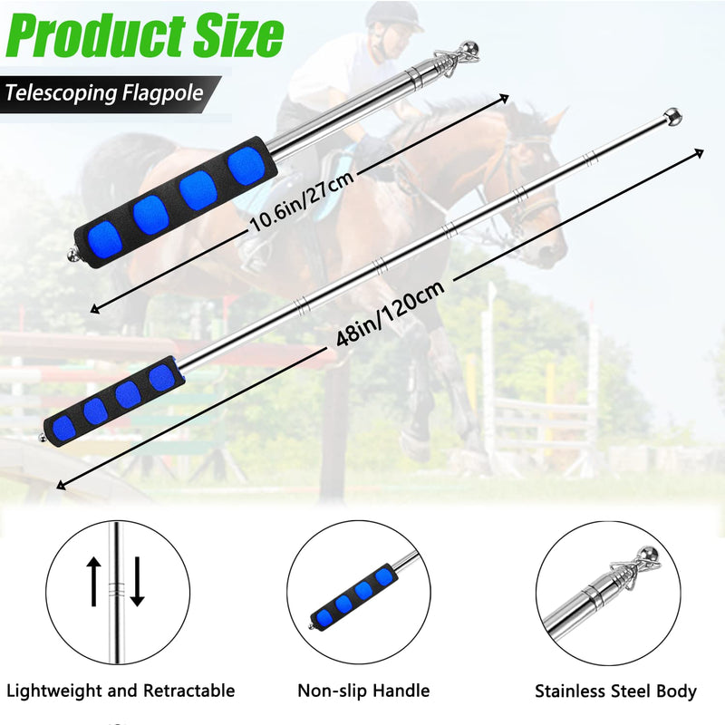 SETHVILL 4 Pcs Horse Training Flag Horse Training Equipment with 48" Telescopic Handheld Flagpoles, Portable Equestrian Nylon Training Flag for Horse Lunging Training - PawsPlanet Australia