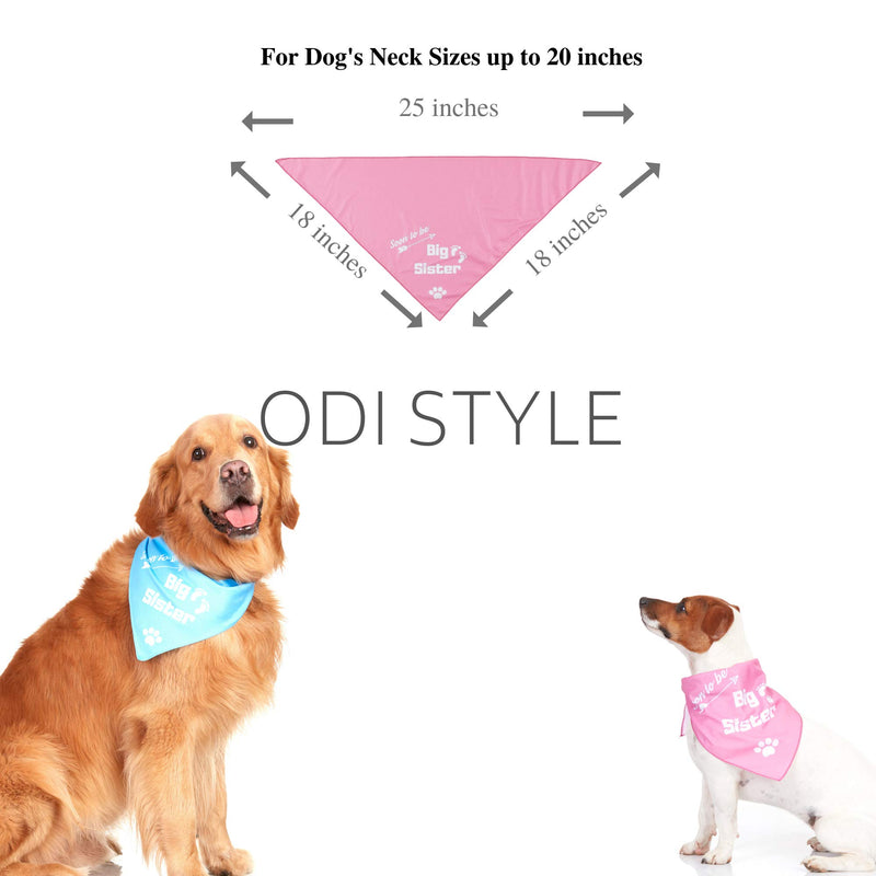 [Australia] - Odi Style Big Sister Dog Bandana - 2 Pack Dog Bandanas Big Sister Printed, Big Sister Bandana for Small, Medium, Large Dogs, Pregnancy Announcement Pet Dog Accessories Scarf, Teal and Pink 