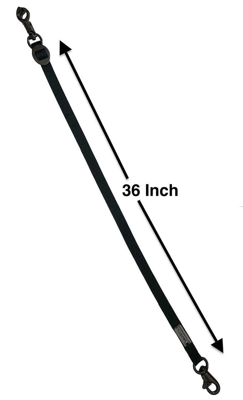 Majestic Ally Pack of 2, Double Thick Trailer Tie for Horse Haulage, Cross tie with Adjustable Buckle, Panic Snap and Bull Snap – 1 Inch by 36 Inch Black - PawsPlanet Australia