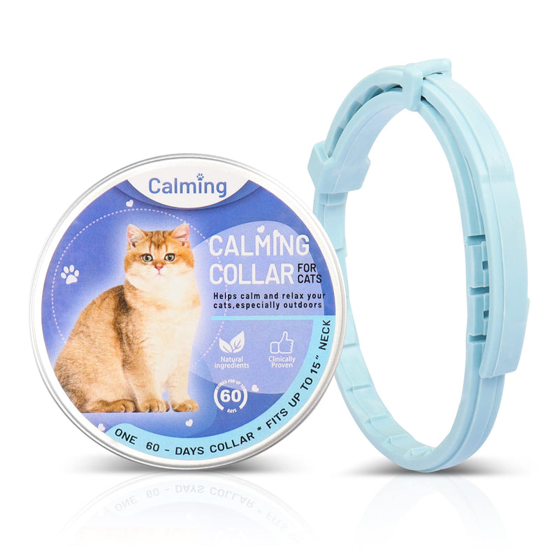 YAODHAOD Calming Collar for Cats, Cat Pheromone Calming Collars Relieve Anxiety Stress Sleep Aid Lasts 60 Days Adjustable Pheromones Calm Relaxing Comfortable Breakaway Collars (14.9 Inch, Sky Blue) 14.9 Inch - PawsPlanet Australia