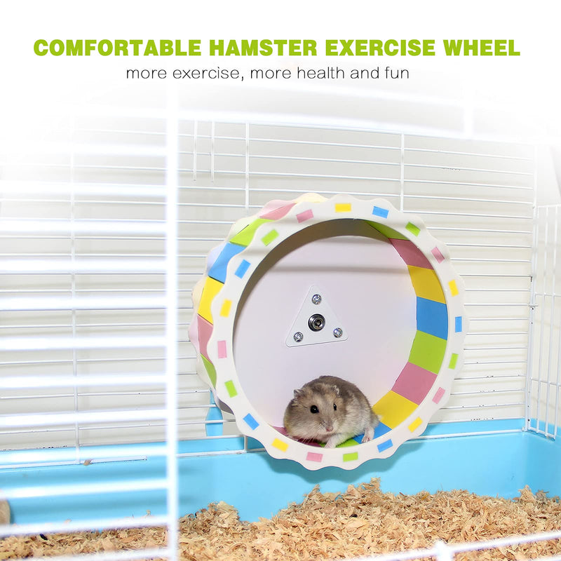 Silent Hamste Wheel Toy, Wooden Hamster Running Wheel Exercise Wheel, Non Slip Spinner Hamster Cage Accessories for Syrian Hamster Gerbils Rat Mice Chinchillas Small Pets (S-5.5inches) S-5.5inches - PawsPlanet Australia