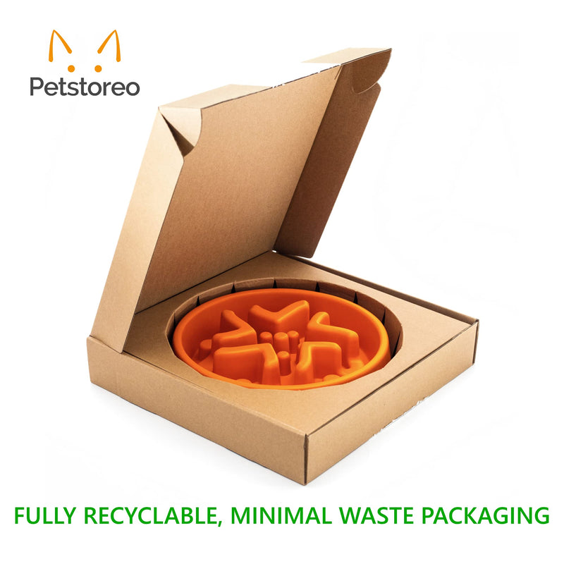 Simply Pets Online Slow Feeder Dog Bowl - Developed by UK Vets - Eco Friendly Bamboo - Large Size - Dog Puzzle Feeder Terracotta / Orange - PawsPlanet Australia