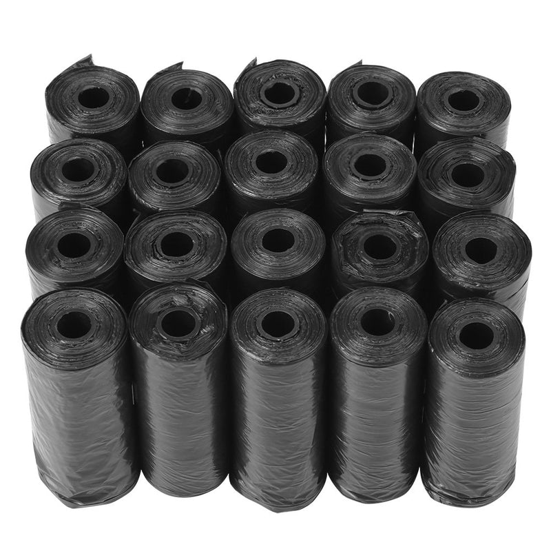 [Australia] - 20 Rolls Pet Waste Garbage Bags, Dog Cat Waste Collection Clean Poop Bags(Black) Black 