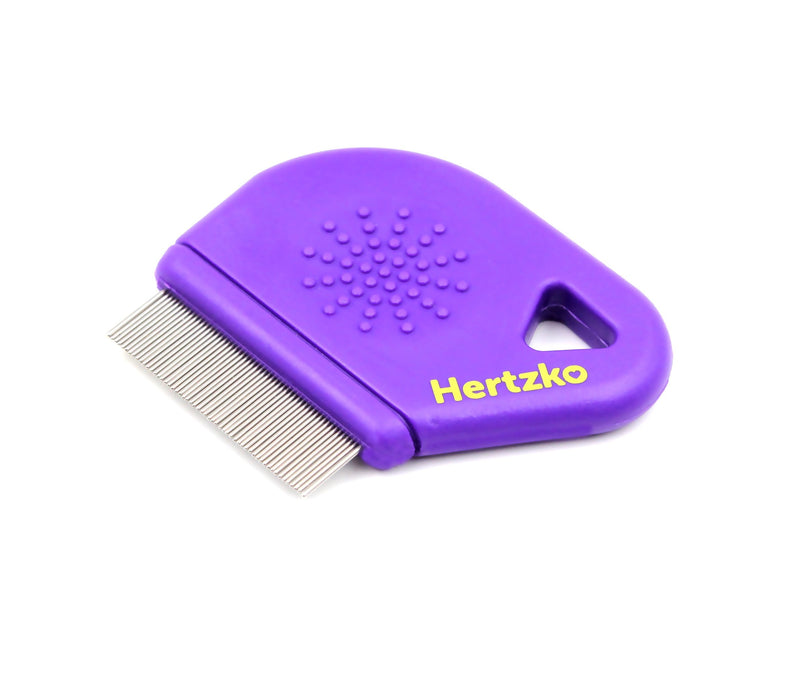 Flea Comb By Hertzko – Closely Spaced Metal Pins Removes Fleas, Flea Eggs, And Debris From Your Pet’s Coat - 10mm Metal Teeth Are Great For Short Hair Areas - Suitable For Dogs And Cats! - PawsPlanet Australia