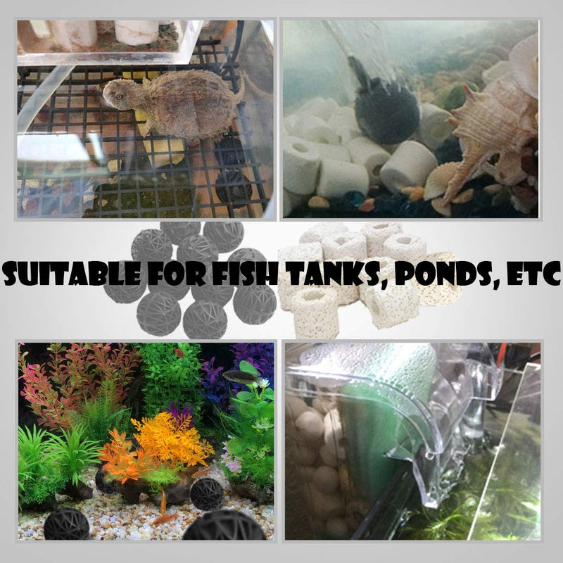 [Australia] - PINVNBY Aquarium Bio Balls Filter Fish Tank Balls Filter Media Ceramic Rings Filter Media for Aquarium, Pond,Canister and Top Filter(2 Pack) 