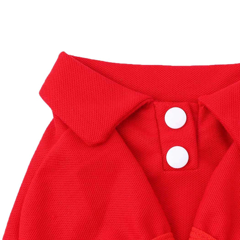 [Australia] - Petea Dog Shirts Pet Puppy Cotton Polo Shirt Basic T-Shirt Clothes for Dogs and Cats XS Red 