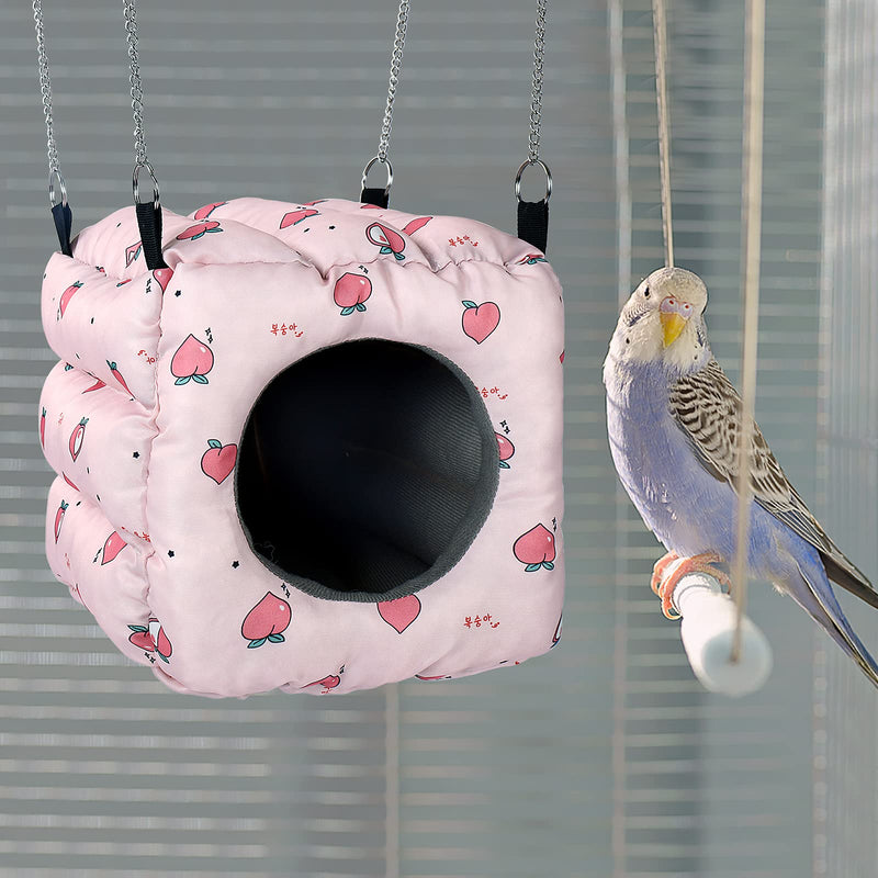 Large Size Warm Bird Nest Snuggle Tent Parrot Winter Cave Bed with Detachable Inner Pad for Small Medium Parrot Animal Warm Birds House Hanging Hideaway Cave Bed Tent Toy for Most Birds Parrots Pink - PawsPlanet Australia