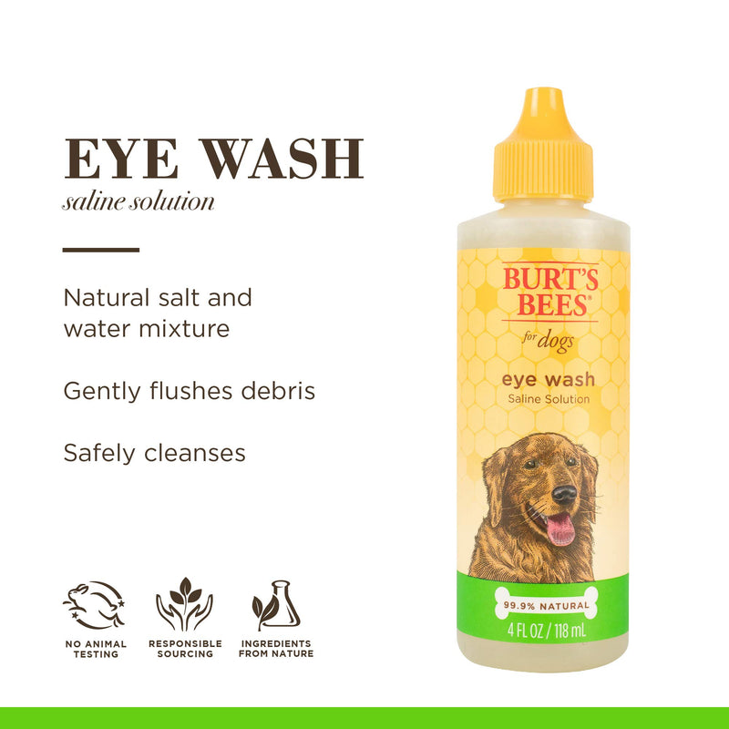 Burt's Bees for Pets Dogs Natural Eye Wash with Saline Solution | Eye Wash Drops for Dogs Or Puppies, 4oz (FF4934) - PawsPlanet Australia