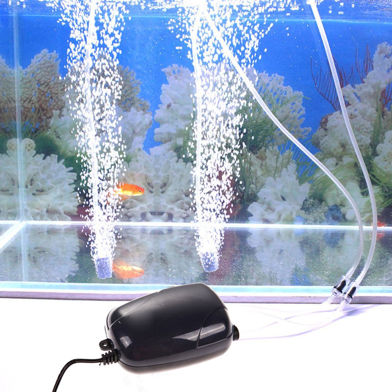 [Australia] - REDGO Slient 2 Air Bubble Disk Stone Aerator Aquarium Fish Tank Pond Pump Hydroponic Oxygen with 2M Silicone Tube 