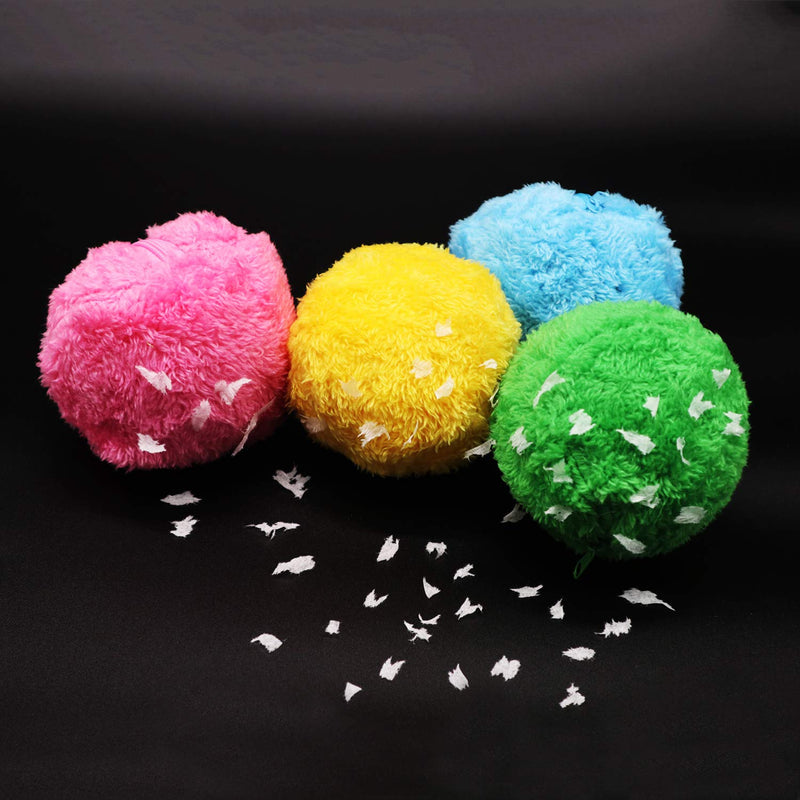 [Australia] - Magic Roller Ball Toy Automatic Roller Ball Magic Ball for Dog 1 Rolling Ball 4 Color Ball Cover Cleaning Home Dog Toys Balls 5 Pack 