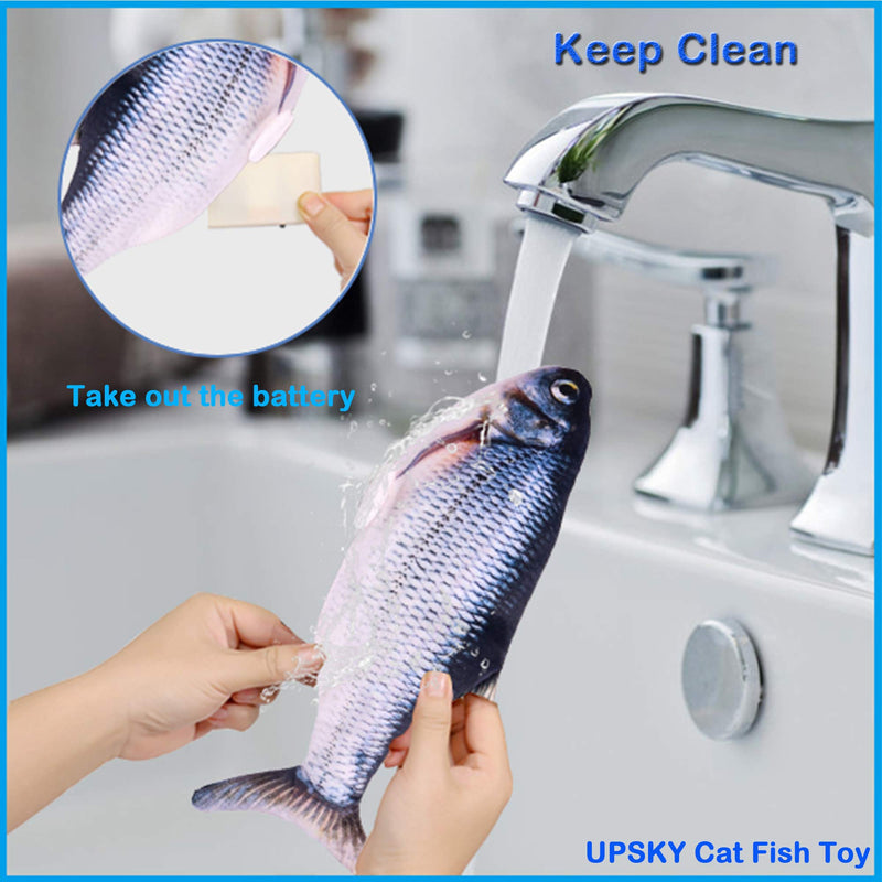 UPSKY Electric Moving Fish Cat Toy, Realistic Plush Simulation Electric Wagging Fish Cat Toy Catnip Kicker Toys, Funny Interactive Pets Pillow Chew Bite Kick Supplies for Cat Kitten Kitty Carp - PawsPlanet Australia