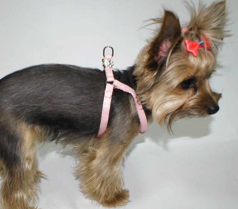 Dingo New York Harness for Small Breeds, Decorative Harness for Dog Made of Pink Leather 10832 - PawsPlanet Australia