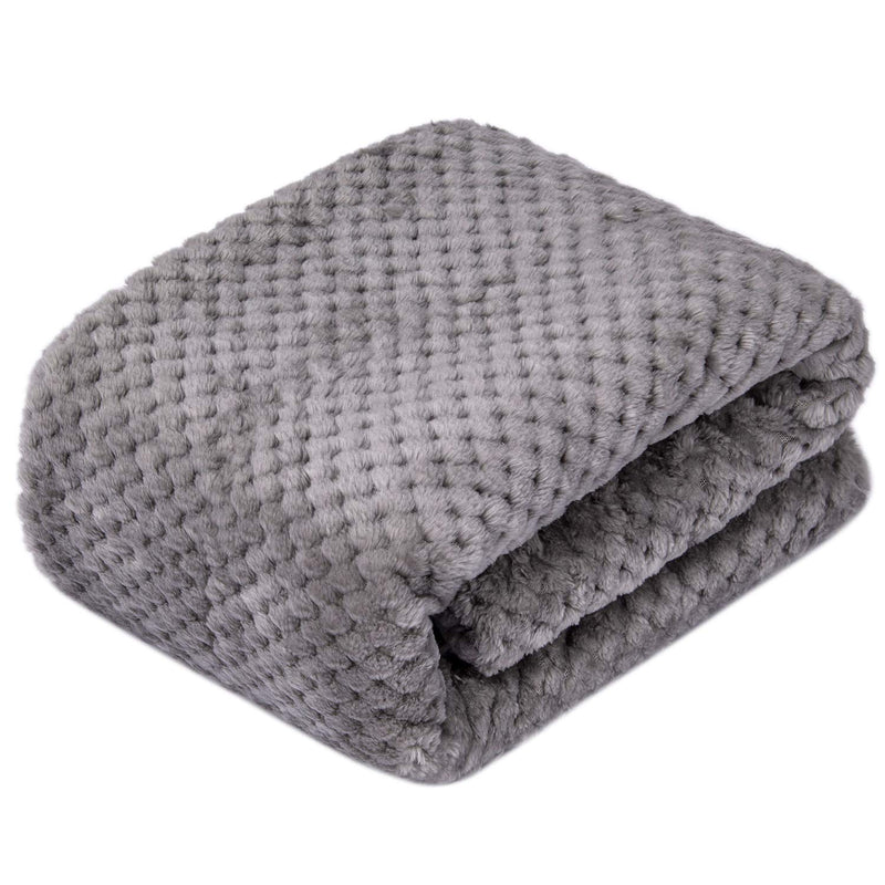 Fuzzy Dog Blanket or Cat Blanket or Pet Blanket, Warm and Soft, Plush Fleece Receiving Blankets for Dog Bed and Cat Bed , Couch, Sofa, Travel and Outdoor, Camping (Blanket (24" x 32"), DG-Flint Gray) Blanket (24" x 32") - PawsPlanet Australia