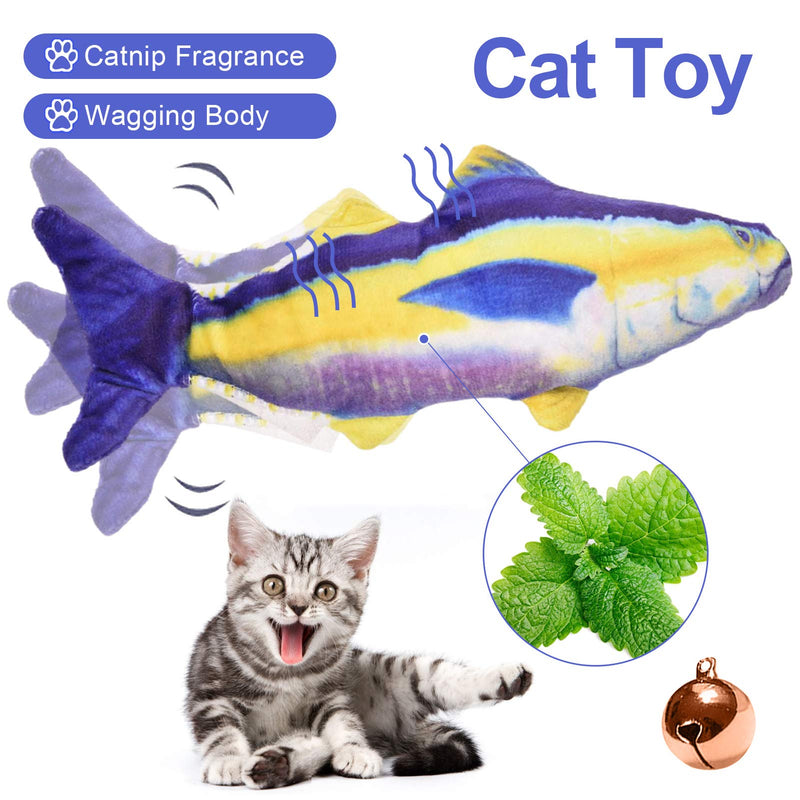 qiyifang Cat Catnip Toys, Realistic Moving Cat Kicker Fish, Simulation Plush Fish Shape Toy Doll, Funny Pets Pillow Chew Bite Kick Supplies for Cat/Kitty/Kitten Flopping Fish - PawsPlanet Australia