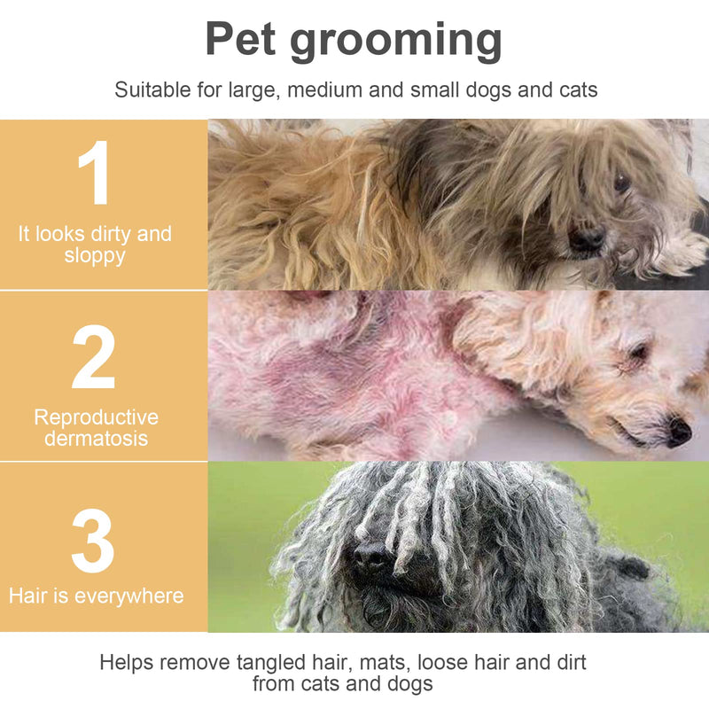 Stainless Steel Pet Comb Pet Grooming Comb Cat Grooming Tool Rounded Teeth Dog Comb Shedding Comb Cat Dog Comb Clean Lice, Tangles, Knots, Crust, Dirt - PawsPlanet Australia