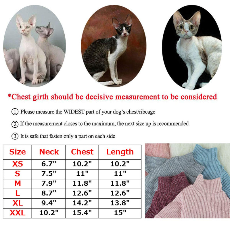 Bonaweite Hairless Cats Vest Turtleneck Sweater, Breathable Adorable Cat Wear Shirt Clothes, Cat's Pajamas Jumpsuit for Sphynx, Cornish Rex, Devon Rex, Peterbald XS Blue - PawsPlanet Australia