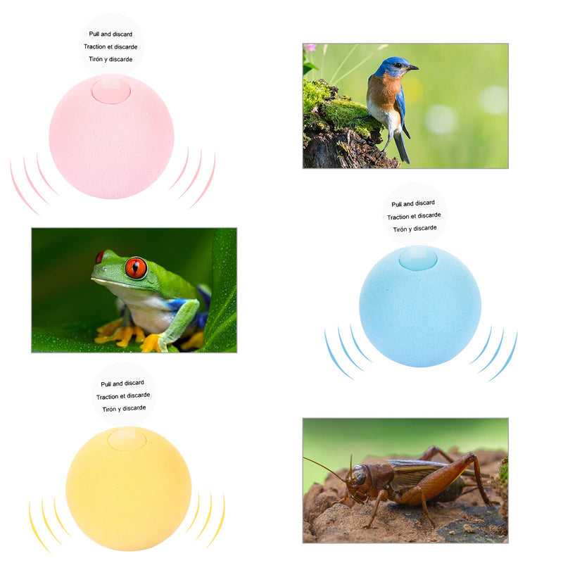 Interactive Cat Kicker Toys of 3 Lifelike Animal Chirping Sounds-Bird Frog and Cricket Chirping Sounds Ball Electronic Squeaky Ball Cat Toy Refillable Catnip for Kittens Chasing Hunting Playing - PawsPlanet Australia