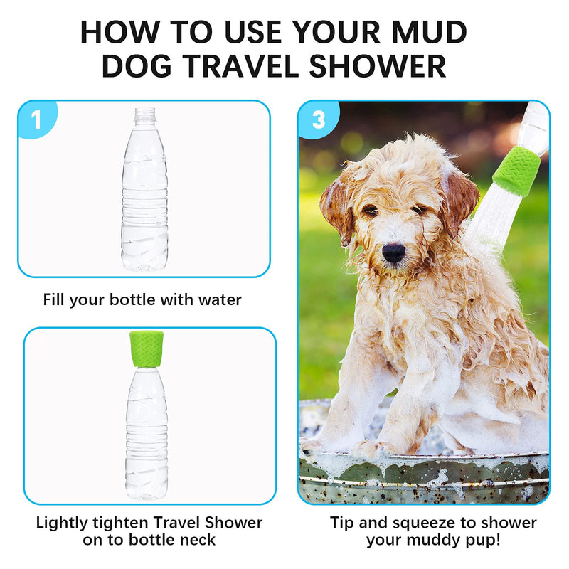 4 Pieces Portable Dog Shower Head Outdoor Shower Camp Shower Attachment Blue Green Water Sprayer Bottle Attachment Pet Shower Supplies Attachment Beach Shower for Outdoor Hiking Camping Dirt Removing - PawsPlanet Australia