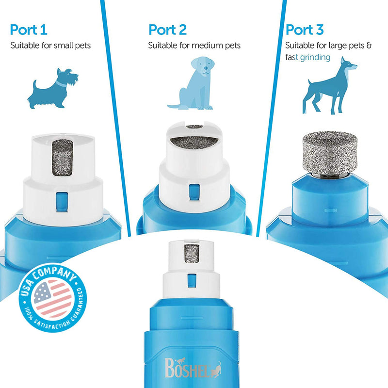 BOSHEL Dog Nail Grinder – Upgraded 2-Speed Electric Pet Trimmer - Paw Nail Grinder for Safe Paws Grooming, Trimming & Smoothing for Small & Large Dogs & Cats - Portable & Rechargeable Pet Nail Grinder - PawsPlanet Australia