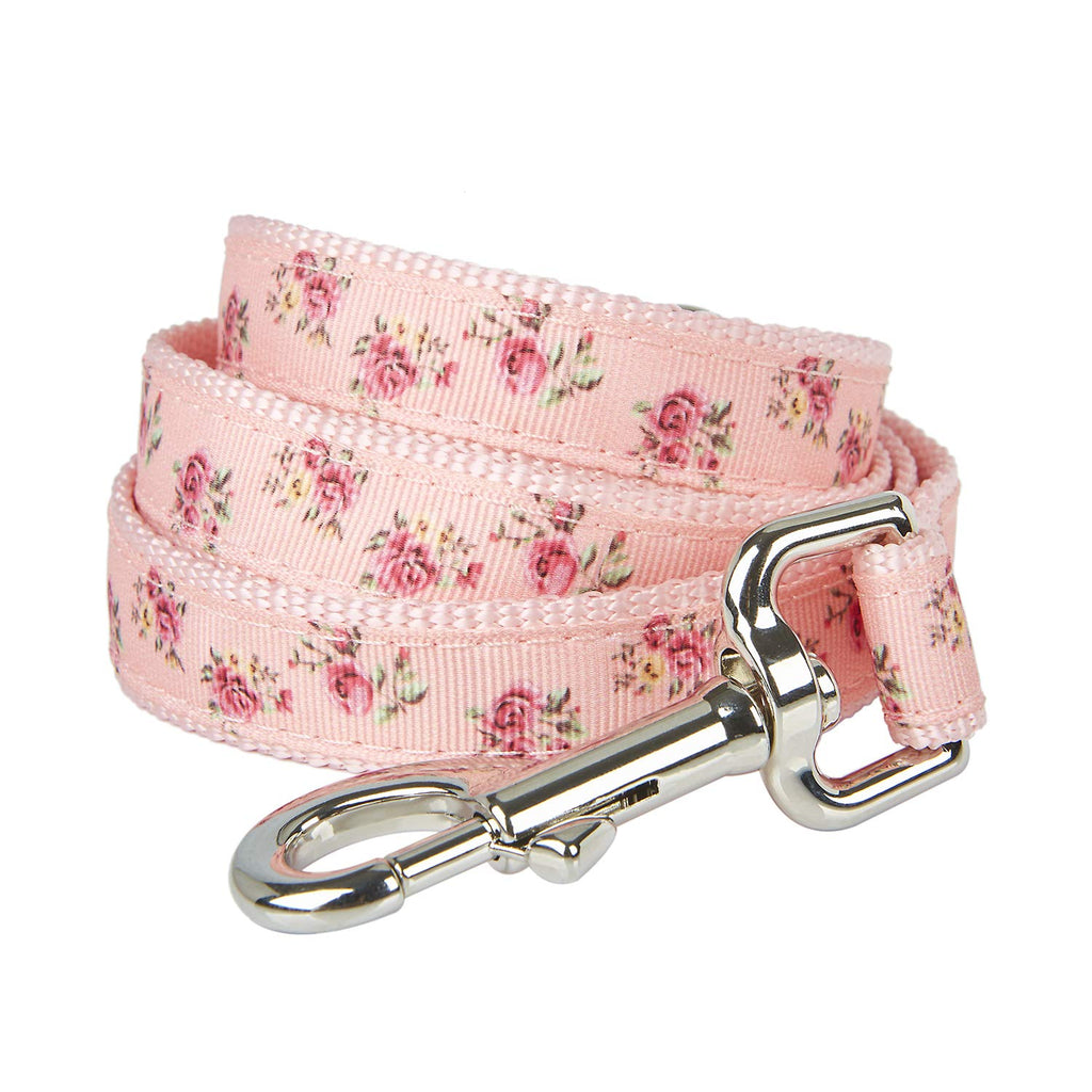 YUDOTE Floral Pattern Dog Leash with Comfortable Neoprene Padded Loop Handle and D-Ring for Daily Walking with Active Small to Medium Female Breeds, Pink M:2cm Width, 120cm Length Floral Pattern in Pink - PawsPlanet Australia